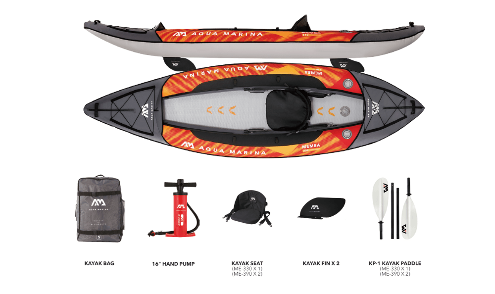 Aqua Marina Memba - 330 & 390 Touring Kayak | Heavy Duty Inflatable Kayak